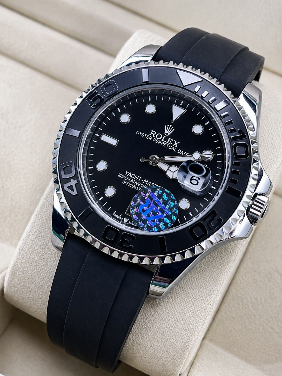 Rolex Yacht-Master Holographic Dial Rubber Strap Watch